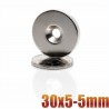 N35 - neodymium magnet - round countersunk disc - 30 * 5mm - with 5mm hole