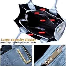 Elegant shoulder bag - genuine leather - stone patternHandbags