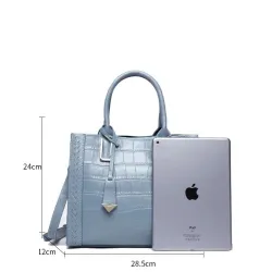 Elegant shoulder bag - genuine leather - stone patternHandbags