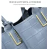 Elegant shoulder bag - genuine leather - stone patternHandbags