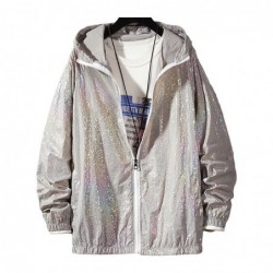 Colorful women's bomber - thin windbreaker - hooded reflective jacketJackets