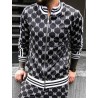 Fashionable sports tracksuit - sweatshirt with a zipper / long pants - slim fit - 3D printingPants