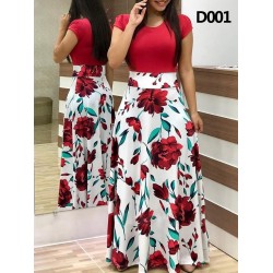 Elegant long dress - summer flowers print - plus sizeDresses