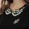 Luxurious gold brooch - with crystal music note