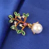Tree with a leaves / pearl - crystal broochBrooches