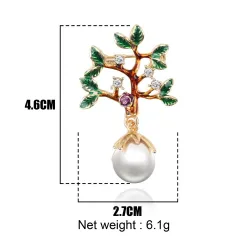 Tree with a leaves / pearl - crystal broochBrooches