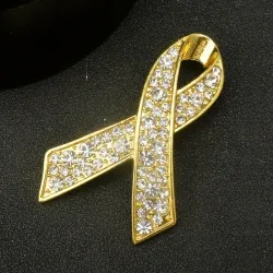 Breast cancer support - crystal broochBrooches