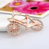 Crystal bicycle shaped brooch