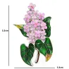 Trendy enamel lilac flower brooch