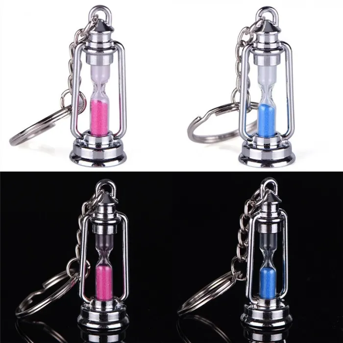 Metal lamp - hourglass - keychain for couples - 2 pieces