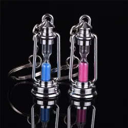 Metal lamp - hourglass - keychain for couples - 2 pieces