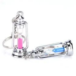 Metal lamp - hourglass - keychain for couples - 2 pieces