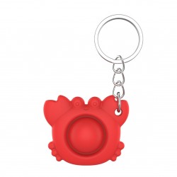 Crab shape fidget - anti-stress toy - with keychain - push bubble Pop ItFidget Spinner