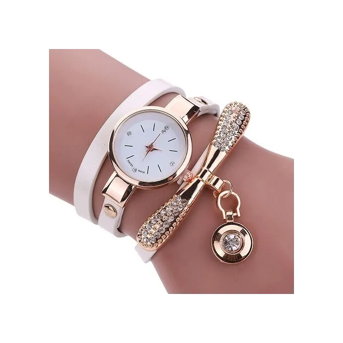 Fashionable multi-layer bracelet with a watch / crystals