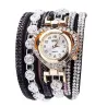 Luxurious multilayer crystal bracelet - with a watch