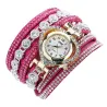 Luxurious multilayer crystal bracelet - with a watch
