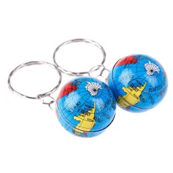 Trendy keychain with world map globe