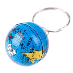 Trendy keychain with world map globe