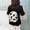 Small plush backpack - with zipper - flowers printingBags