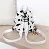 Mini canvas backpack - with zipper - cow milk print
