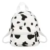Mini canvas backpack - with zipper - cow milk print