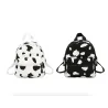 Mini canvas backpack - with zipper - cow milk print