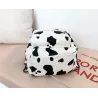 Mini canvas backpack - with zipper - cow milk print