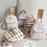 Small plaid backpack - shoulder bag