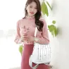 Luxurious multifunctional backpack - shoulder bag - with rivets - genuine leather