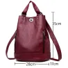 Fashionable leather backpack - multifunction vintage shoulder bag - large capacity