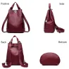 Fashionable leather backpack - multifunction vintage shoulder bag - large capacity