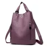 Fashionable leather backpack - multifunction vintage shoulder bag - large capacity