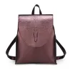 Fashionable leather backpack - shoulder bag - snakeskin pattern