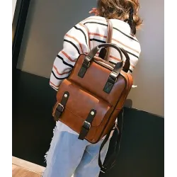 Vintage leather backpack - with anti theft zippers / buckles - waterproofBackpacks