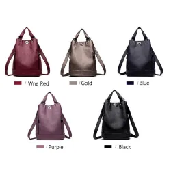 Fashionable leather backpack - multifunction vintage shoulder bag - large capacity