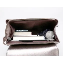Fashionable leather backpack - shoulder bag - snakeskin pattern