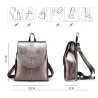 Fashionable leather backpack - shoulder bag - snakeskin pattern