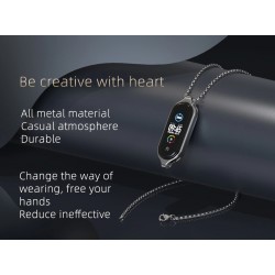 Double hole pendant - with necklace - stainless steel - for Xiaomi Mi Band 5Necklaces