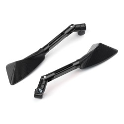 Universal motorcycle mirrors - CNC aluminum - blue lenses - MT-07 logoMirrors