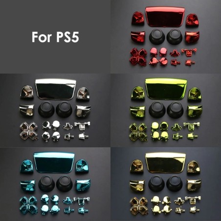 Full chrome set - for Playstation PS5 controller - buttons / thumbsticks / joystick cap / L1 / R1 / L2 / R2 / D-padAccessories