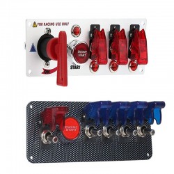 Auto racing car ignition switch panel - 5 LED - engine start push button - DC12V/20ASwitches