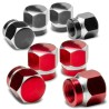 Universal car wheel valves - aluminum caps - hexagonal - 4 pieces