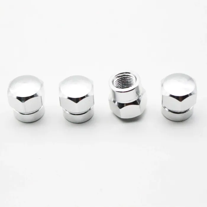 Universal car wheel valves - aluminum caps - hexagonal - 4 piecesWheel parts