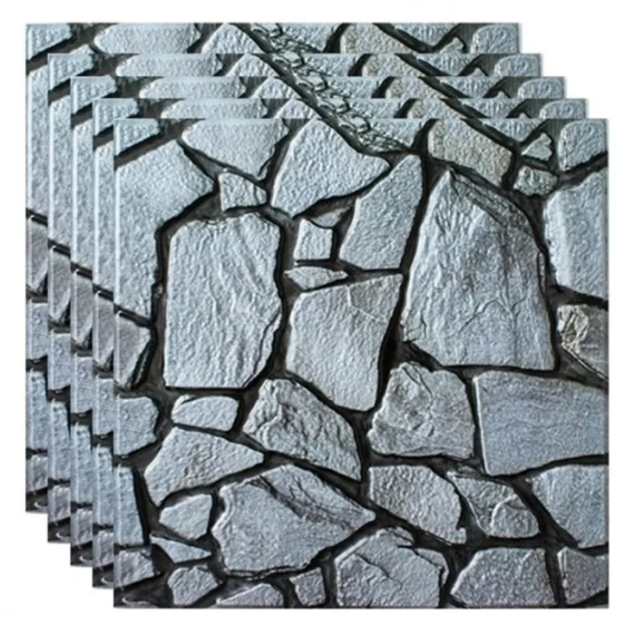 3D wall / floor sticker - self adhesive tile - waterproof - removable - 10 pieces