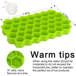 Silicone ice cube tray - honeycomb shaped - reusable - with removable lidBar supply