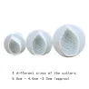 Cookie cutter mold - decorative icing plunger - leaf shape - 3 piecesBakeware