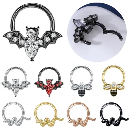Crystal nose ring - bat / bee / snakeEarrings