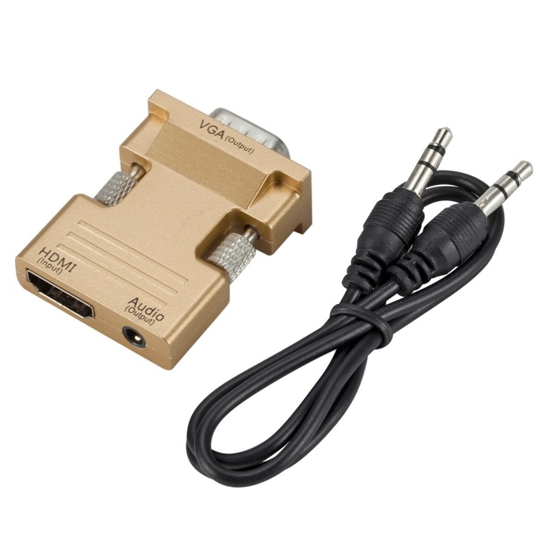 HDMI-compatible to VGA adapter - audio cable - 3.5mm - 1080PCables
