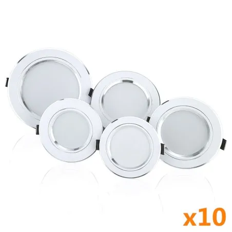 LED ceiling light - recessed round lamp - 5W / 9W / 12W / 15W / 18W - AC 220V-240V - 10 pieces