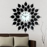 European style - quartz wall clock - black petals with crystals - 36cmClocks